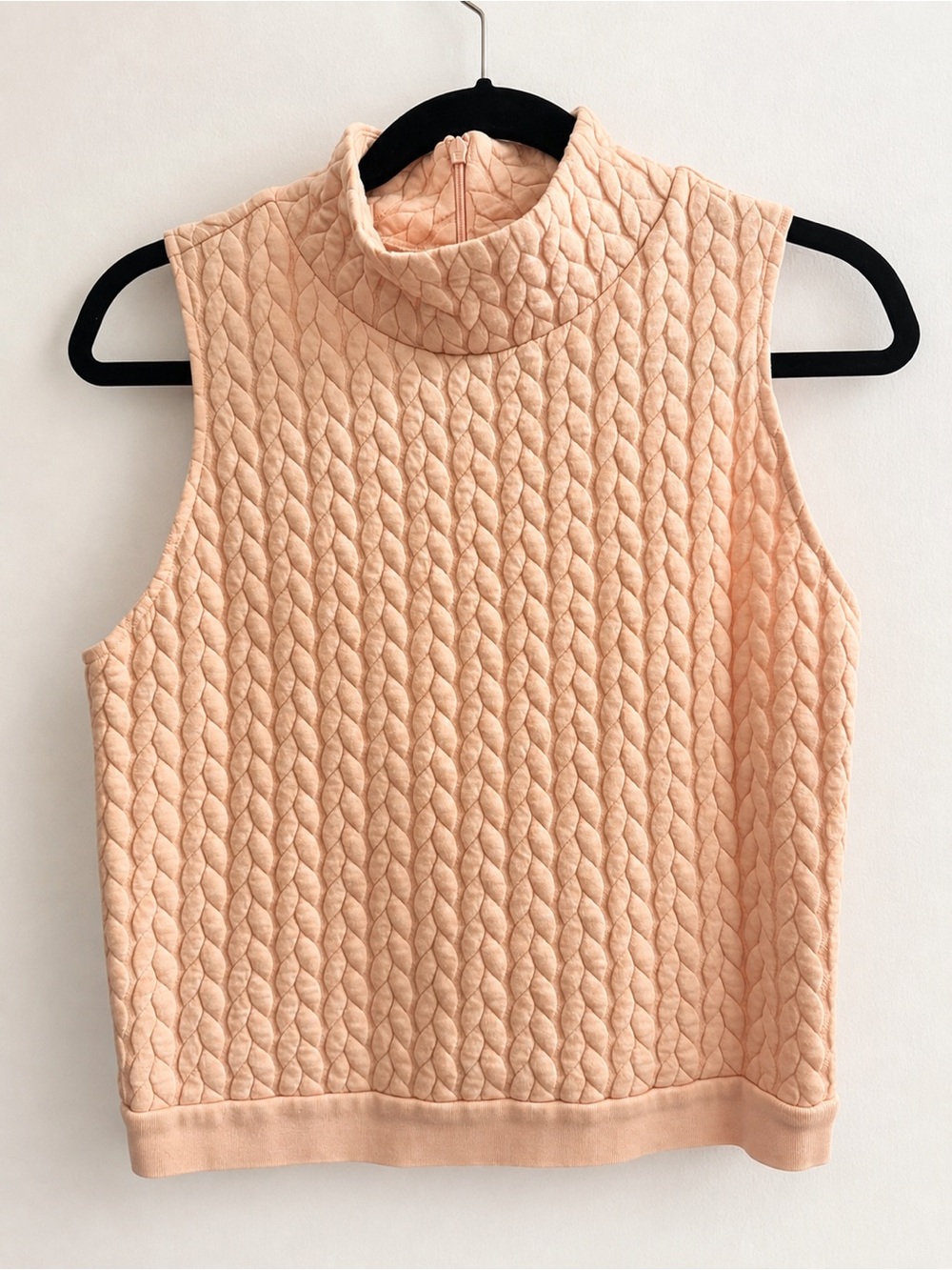 Chelsea28 Peach Quilted Sleeveless Turtleneck Sweater Vest